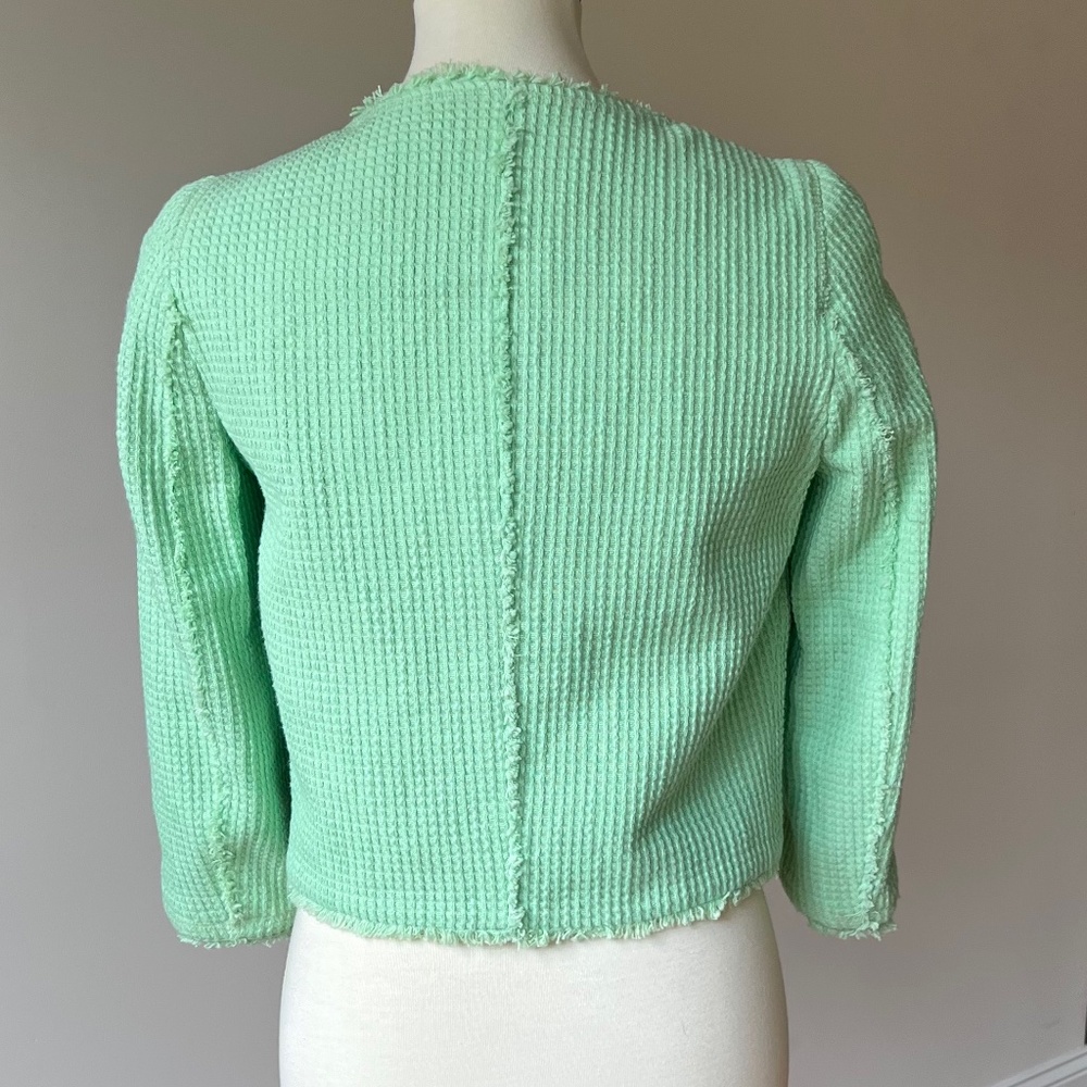 Zara Basic Light Green Blazer/Jacket Bracelet Sle… - image 3